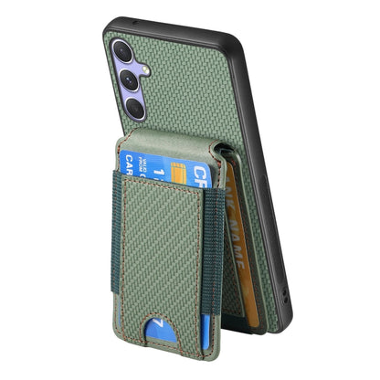 For Samsung Galaxy S25 5G Carbon Fiber Vertical Flip Wallet Stand Phone Case(Green) - Galaxy S25 5G Cases by buy2fix | Online Shopping UK | buy2fix