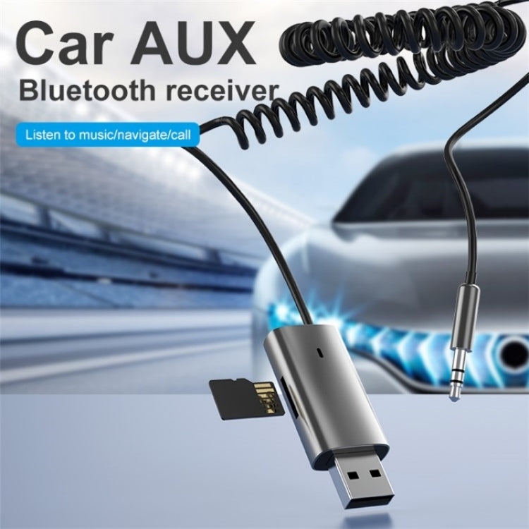 M01 Car Bluetooth Receiver Hands-Free Call  3.5mm AUX Stereo Car Wireless Adapter - Bluetooth Car Kits by buy2fix | Online Shopping UK | buy2fix