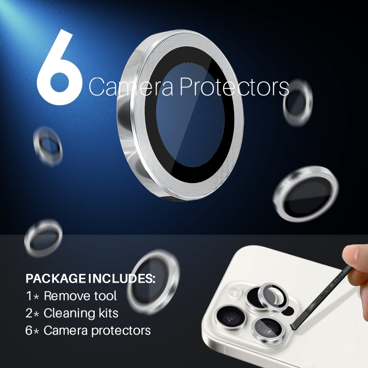 For iPhone 16 Pro / Pro Max NORTHJO 2 Sets 6pcs Camera Lens Protector Cover Metal Ring Film(Silver) - iPhone 16 Pro Max Tempered Glass by NORTHJO | Online Shopping UK | buy2fix