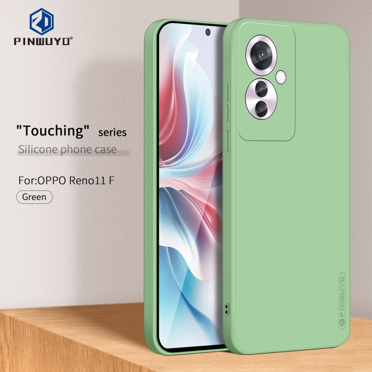 For OPPO Reno11 F PINWUYO Sense Series Liquid Silicone TPU Phone Case(Green) - OPPO Cases by PINWUYO | Online Shopping UK | buy2fix