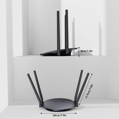 WAVLINK WN530G3 4x 5dBi Foldable Antenna AC1200 Dual Band Wireless Repeater Router, Plug:UK Plug - Wireless Routers by WAVLINK | Online Shopping UK | buy2fix