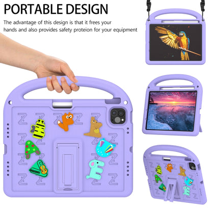 For iPad Air 11 2024 Cartoon Sparrow EVA Shockproof Tablet Case(Taro Purple) - iPad Air 11 2024 Cases by buy2fix | Online Shopping UK | buy2fix