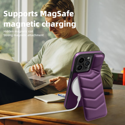 For iPhone 13 Pro Max Down Jacket Card Bag Holder MagSafe Phone Case(Purple) - iPhone 13 Pro Max Cases by buy2fix | Online Shopping UK | buy2fix