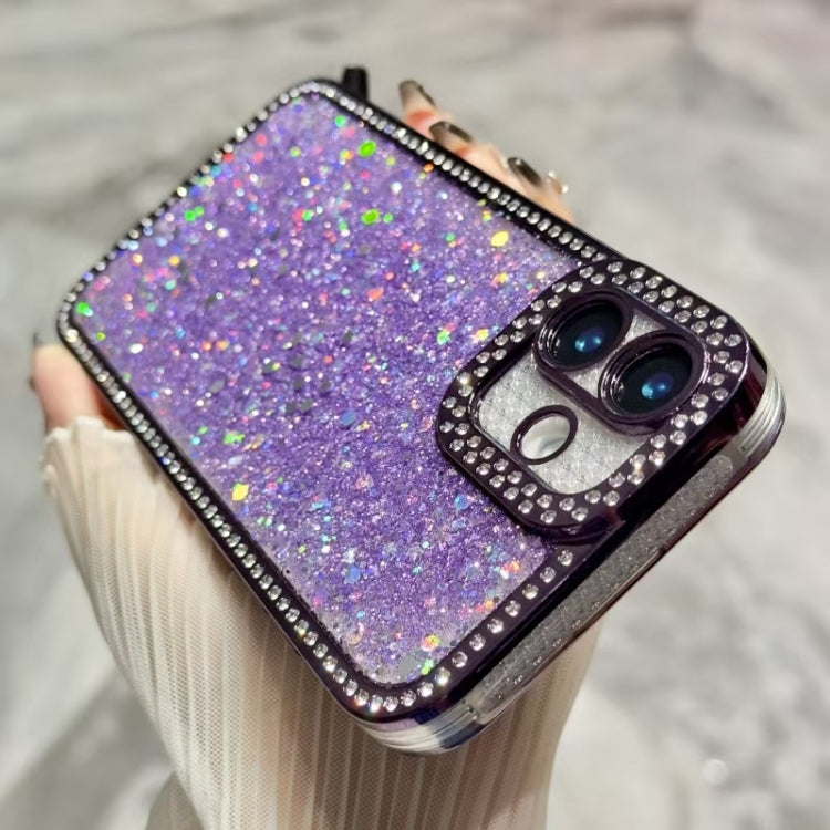 For iPhone 16 Pro Diamond Glitter Sequins TPU Phone Case(Purple) - iPhone 16 Pro Cases by buy2fix | Online Shopping UK | buy2fix