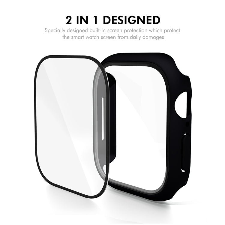 For Apple Watch Series 10 42mm ENKAY Hat-Prince PC Tempered Glass Film Integrated Watch Case(Black) - Watch Cases by ENKAY | Online Shopping UK | buy2fix