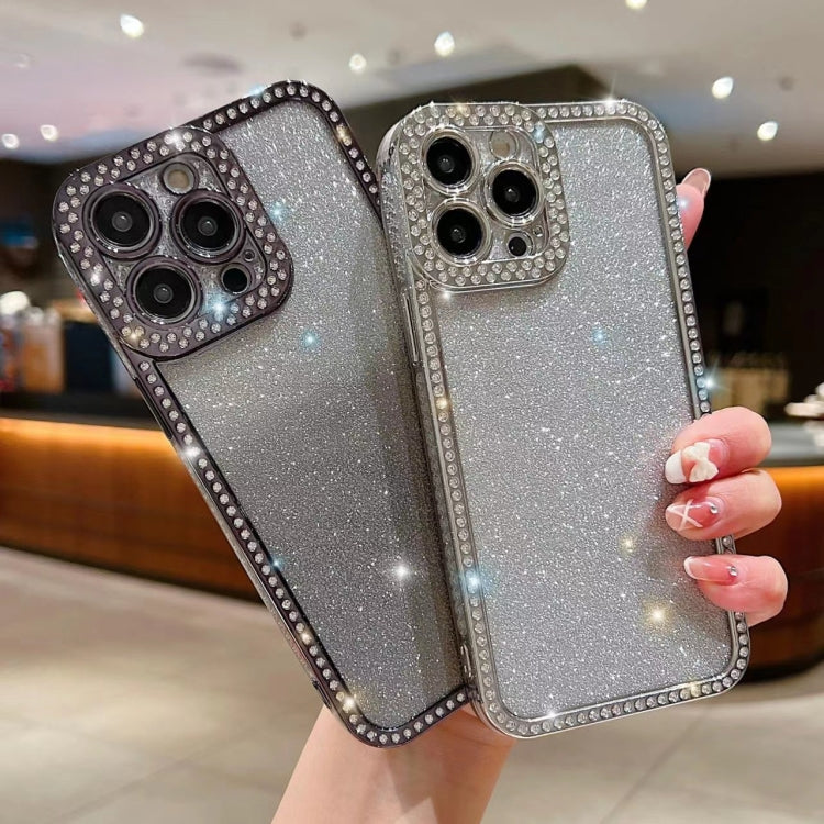 For iPhone 16 Pro Diamond Gradient Glitter Plated TPU Phone Case(Silver) - iPhone 16 Pro Cases by buy2fix | Online Shopping UK | buy2fix