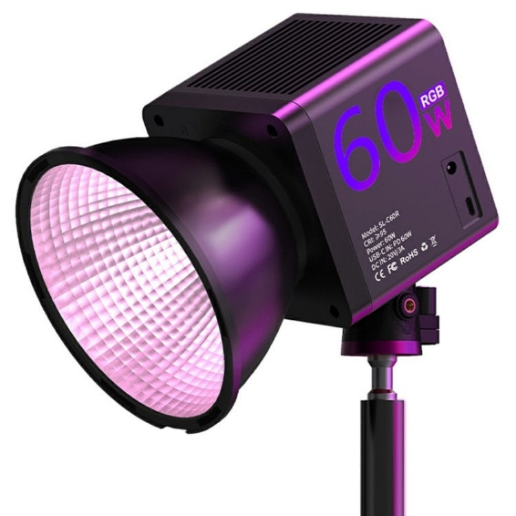 C60R 60W RGB Stage Lamp Professional Video Photography COB Fill Light With 8 Batteries, Plug:UK Plug - Selfie Light by buy2fix | Online Shopping UK | buy2fix