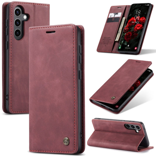 For Samsung Galaxy S24 FE 5G CaseMe 013 Multifunctional Horizontal Flip Leather Phone Case(Red) - Galaxy S24 FE 5G Cases by CaseMe | Online Shopping UK | buy2fix