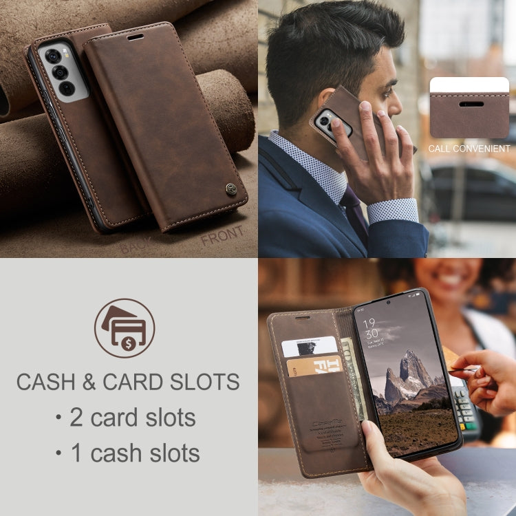 For OPPO Reno12 5G Global CaseMe 013 Multifunctional Horizontal Flip Leather Phone Case(Coffee) - Reno12 Cases by CaseMe | Online Shopping UK | buy2fix