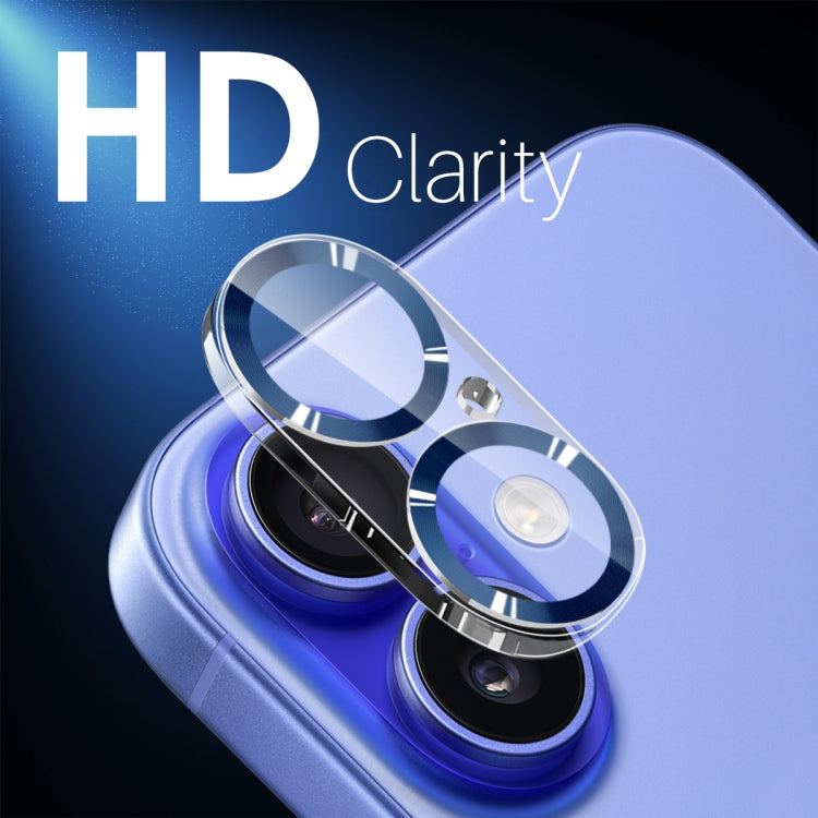 For iPhone 16 / 16 Plus NORTHJO Camera Lens Protector CD Veins 3D Tempered Glass Film(Blue) - iPhone 16 Plus Tempered Glass by NORTHJO | Online Shopping UK | buy2fix