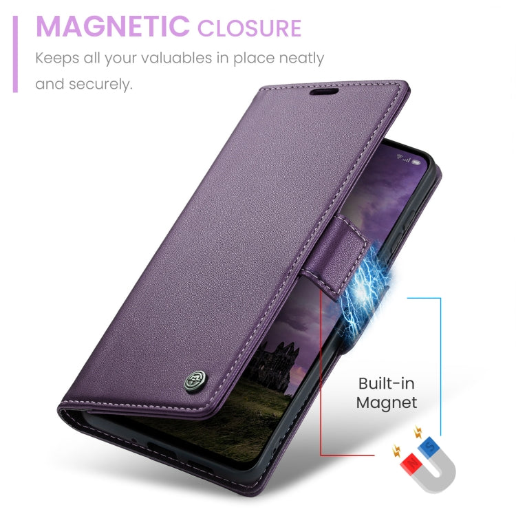 For OPPO Reno12 5G Global CaseMe 023 Butterfly Buckle Litchi Texture RFID Anti-theft Leather Phone Case(Purple) - Reno12 Cases by CaseMe | Online Shopping UK | buy2fix