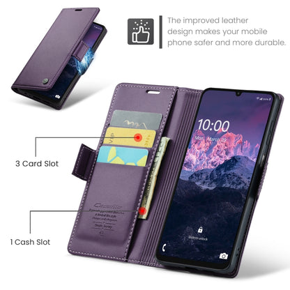 For Samsung Galaxy A06 CaseMe 023 Butterfly Buckle Litchi Texture RFID Anti-theft Leather Phone Case(Purple) - Galaxy Phone Cases by CaseMe | Online Shopping UK | buy2fix