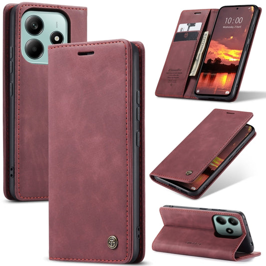 For Redmi Note 14 5G CaseMe 013 Multifunctional Horizontal Flip Leather Phone Case(Red) - Note 14 Cases by CaseMe | Online Shopping UK | buy2fix