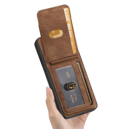 For Samsung Galaxy S25 5G Retro Splitable Magnetic Stand Card Bag Leather Phone Case(Brown) - Galaxy S25 5G Cases by buy2fix | Online Shopping UK | buy2fix