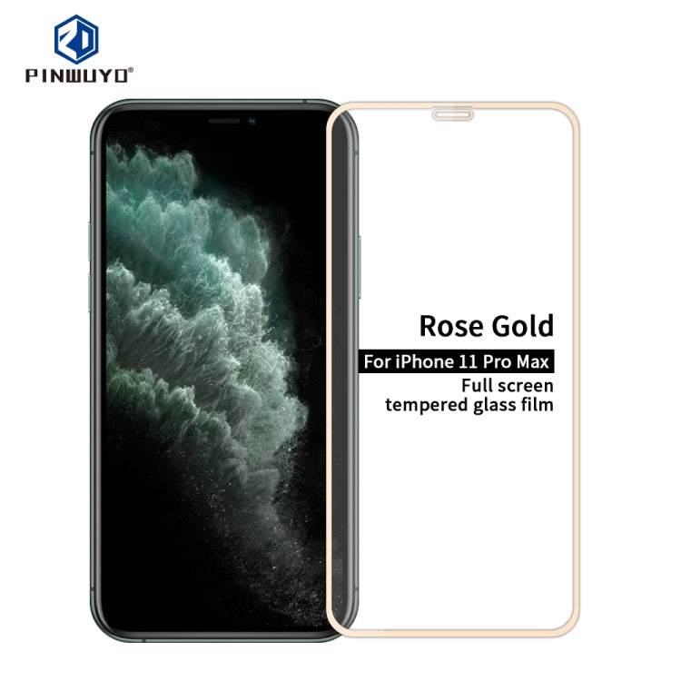 For iPhone 11 Pro Max PINWUYO 9H 2.5D Full Screen Tempered Glass Film(Rose gold) - iPhone 11 Pro Max Tempered Glass by PINWUYO | Online Shopping UK | buy2fix