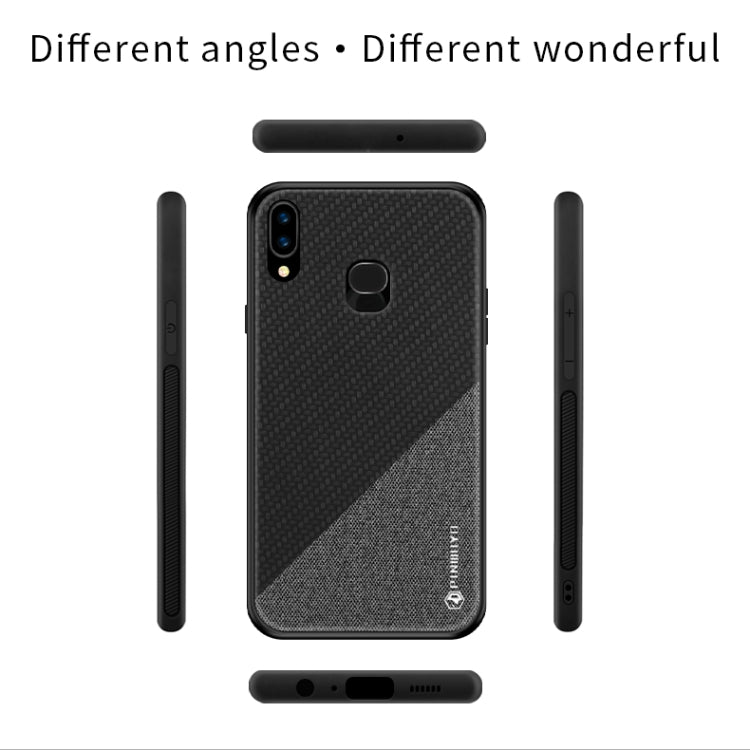 For Galaxy A10S PINWUYO Rong Series  Shockproof PC + TPU+ Chemical Fiber Cloth Protective Cover(Black) - Galaxy Phone Cases by PINWUYO | Online Shopping UK | buy2fix
