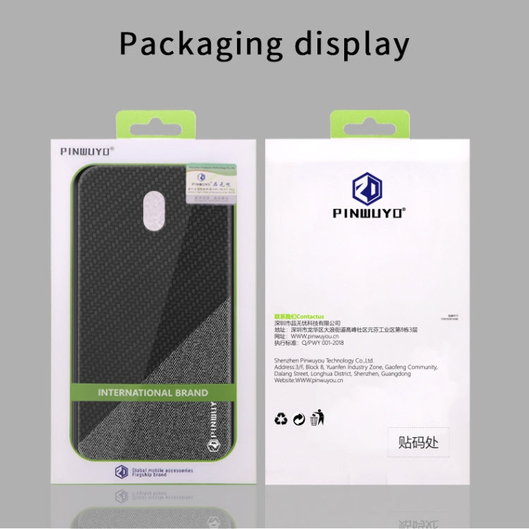 For Xiaomi RedMi 8A PINWUYO Rong Series  Shockproof PC + TPU+ Chemical Fiber Cloth Protective Cover(Black) - Xiaomi Cases by PINWUYO | Online Shopping UK | buy2fix
