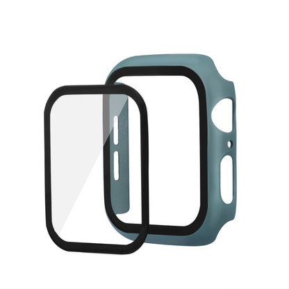 ENKAY Hat-prince Full Coverage PC Case + Tempered Glass Protector for Apple Watch Series 5 / 4 40mm(Green) - Watch Cases by ENKAY | Online Shopping UK | buy2fix