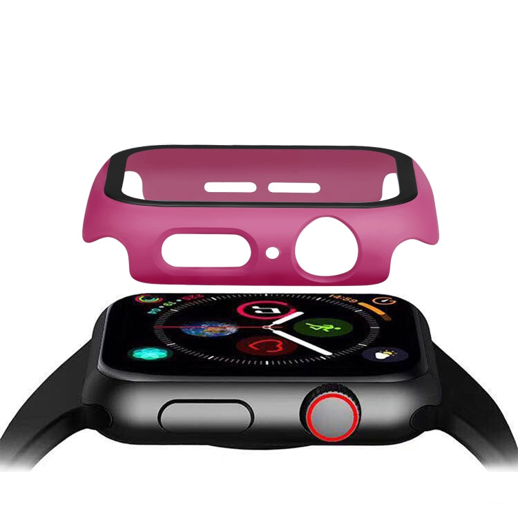 ENKAY Hat-prince Full Coverage PC Case + Tempered Glass Protector for Apple Watch Series 5 / 4 40mm(Rose) - Watch Cases by ENKAY | Online Shopping UK | buy2fix