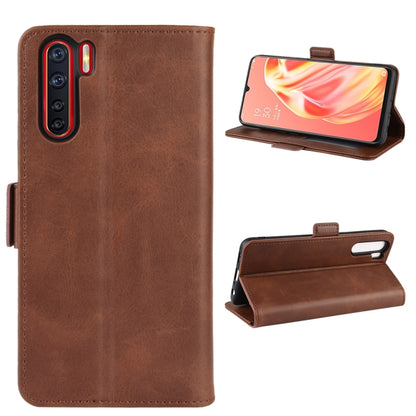 For OPPO A91 Dual-side Magnetic Buckle Horizontal Flip PU Leather Case with Holder & Card Slots & Wallet(Brown) - OPPO Cases by buy2fix | Online Shopping UK | buy2fix