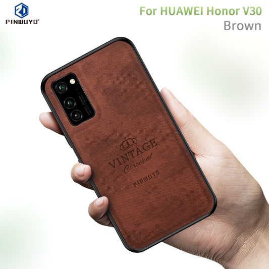 For Huawei Honor V30 / V30 Pro PINWUYO Zun Series PC + TPU + Skin Waterproof And Anti-fall All-inclusive Protective Shell(Brown) - Honor Cases by PINWUYO | Online Shopping UK | buy2fix