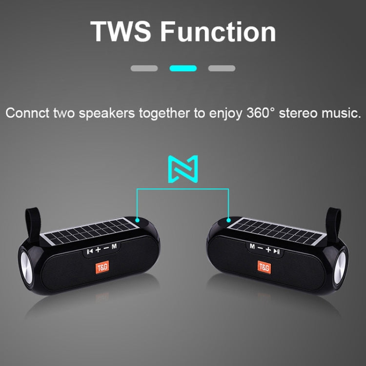 T&G TG182 Portable Column Wireless Stereo Music Box Solar Power waterproof USB AUX FM radio super bass(Black) - Desktop Speaker by T&G | Online Shopping UK | buy2fix