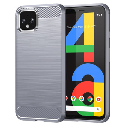 For Google Pixel 4a Brushed Texture Carbon Fiber Shockproof TPU Case (Grey) - Google Cases by buy2fix | Online Shopping UK | buy2fix
