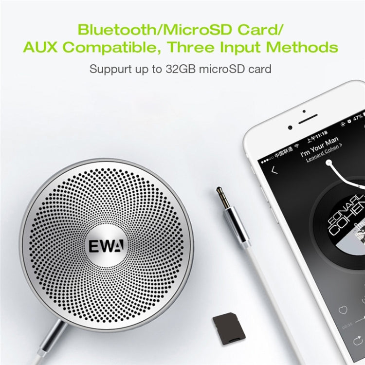 EWA A3 Mini Speakers 8W 3D Stereo Music Surround Wireless Bluetooth Speakers  Portable  Sound Bass Support TF Cards USB(Rose Gold) - Desktop Speaker by EWA | Online Shopping UK | buy2fix