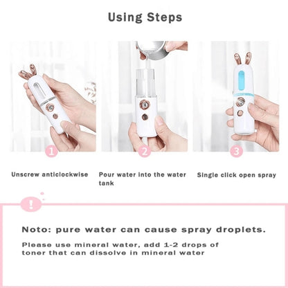 Facial Steamer Nano Spray Water Replenishing Instrument Portable Cold Spray Machine Charging Beauty Instrument Automatic Alcohol Sprayer, Style:Cute Deer(Pink) - Beauty Instrument by buy2fix | Online Shopping UK | buy2fix