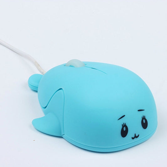 Cute Cartoon Wired Mouse Girl Office Home Laptop  Mouse(Blue) - Wired Mice by buy2fix | Online Shopping UK | buy2fix