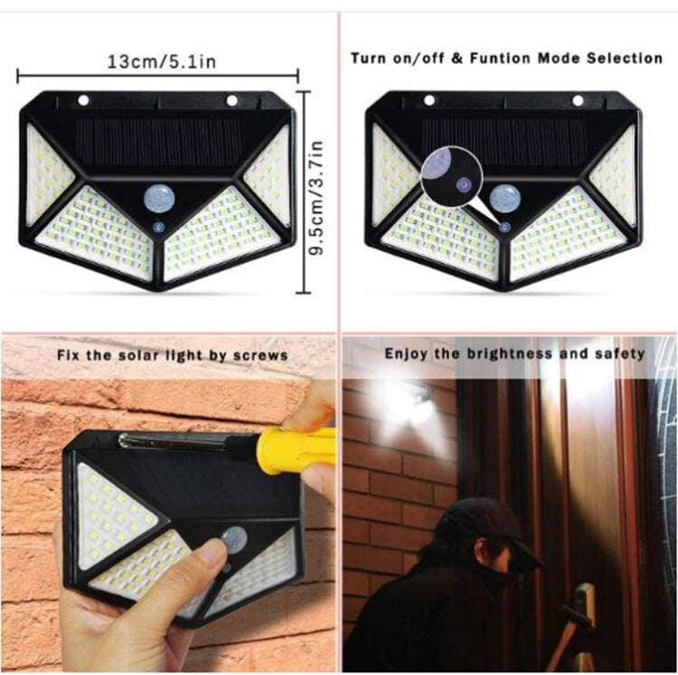 1 PCS  100 LEDs Outdoor Patio Solar Induction Wall Light Adjustable Balcony Garden Lighting Small Street Light - Solar Lights by buy2fix | Online Shopping UK | buy2fix