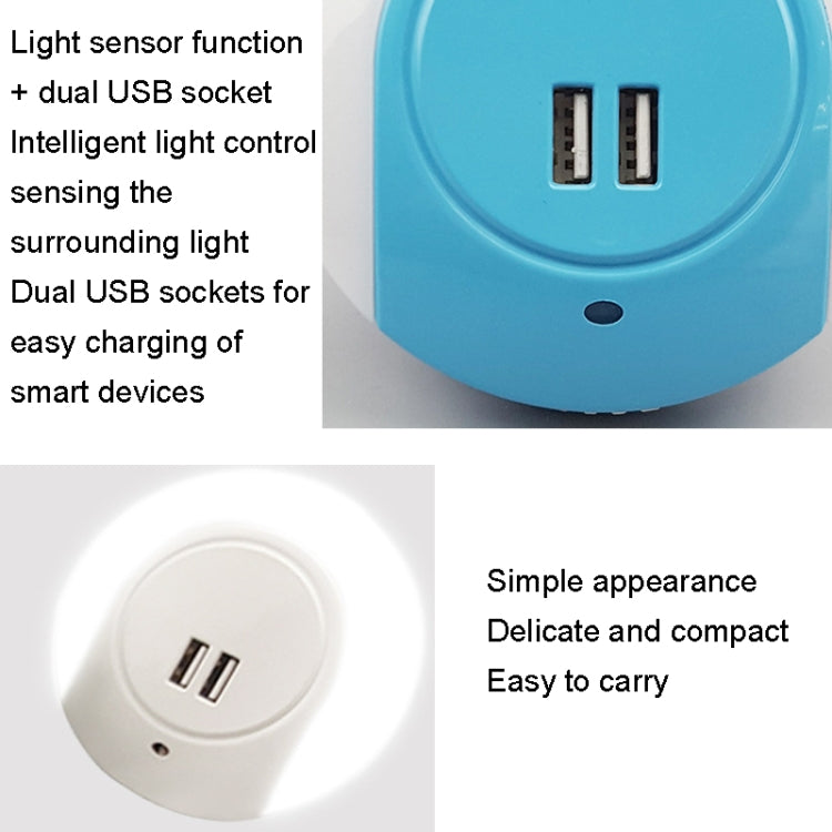 A78B LED Night Light With USB Port Intelligent Light Control Sensor Light, Plug:AU Plug(Pink) - Sensor LED Lights by buy2fix | Online Shopping UK | buy2fix