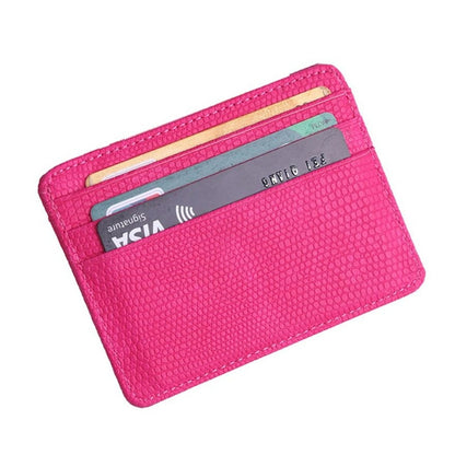 Lizard Pattern PU Leather Bank Card Set Card Package(Pink) - Card & Passport Bags by buy2fix | Online Shopping UK | buy2fix