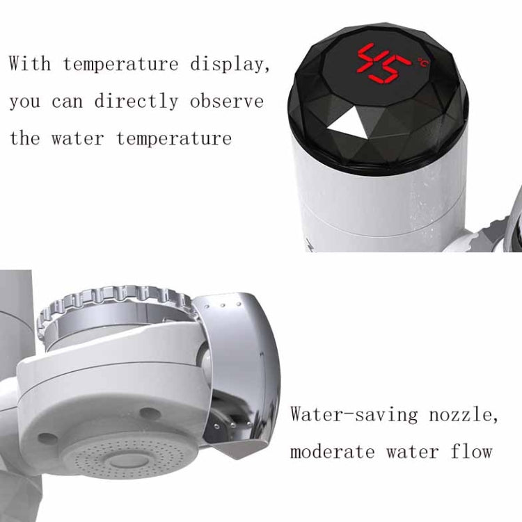 Zoosen Electric Hot Water Faucet Connection Type Instant Hot Water Faucet EU Plug, Style:White - Faucets & Accessories by zoosen | Online Shopping UK | buy2fix