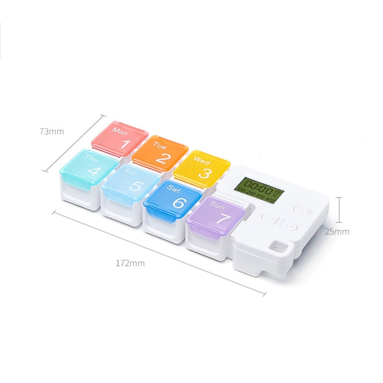 TF-248 7-Cell Smart Timing Reminder Plastic Pill Box Pill Storage Box(Colorful) - Pill Boxes by buy2fix | Online Shopping UK | buy2fix