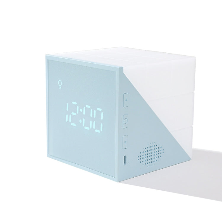 Cube Alarm Clock With LED Night Light USB Charging Cartoon Colorful Alarm Clock(Blue) - Novelty Clock by buy2fix | Online Shopping UK | buy2fix