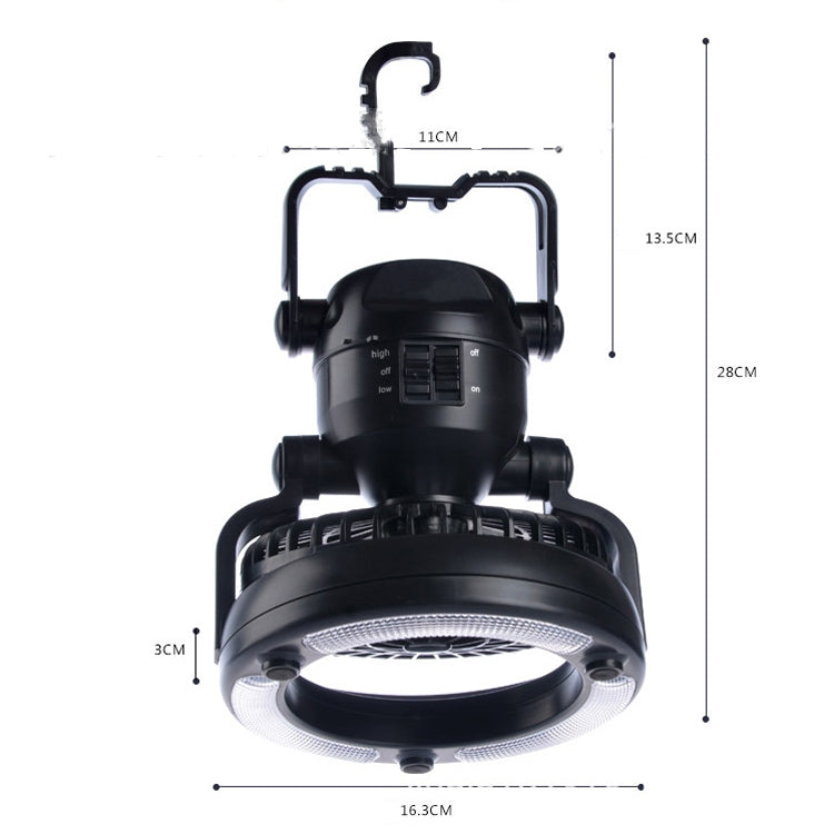 18 LEDs 78LM Portable Camping Tent Lamp Dual Purpose Camping Fan & Light - Camping Lighting by buy2fix | Online Shopping UK | buy2fix