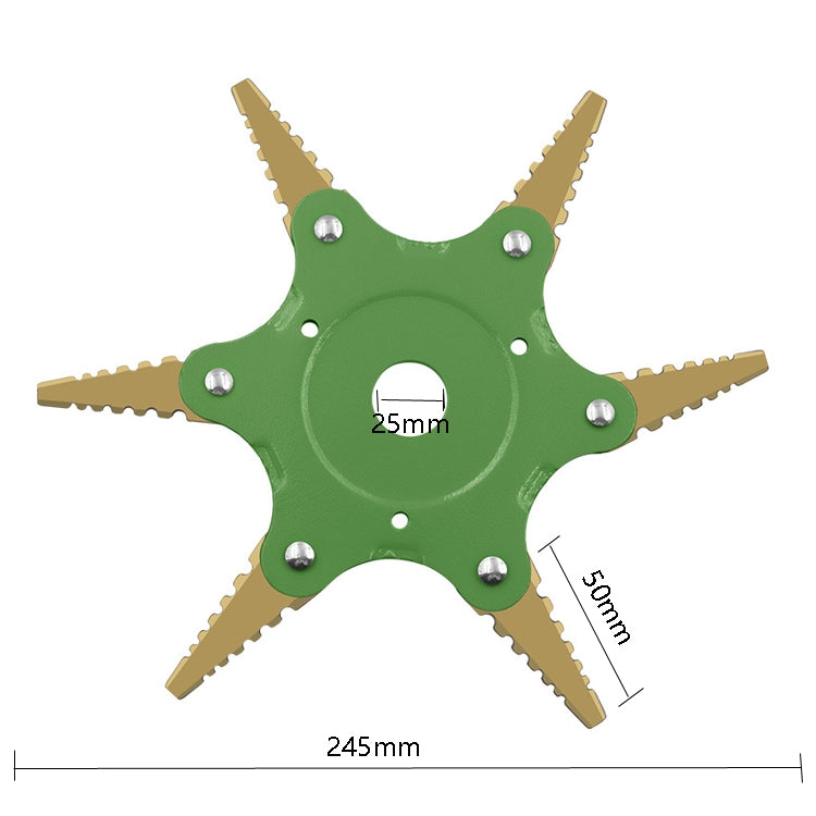 Toothed Mower Blade Six-Leaf Cyclone Blade Agricultural Weeder Parts(Golden Blade Bagged Gray) - Lawn Mower, Saws & Accessories by buy2fix | Online Shopping UK | buy2fix