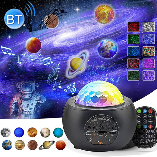 DQ-M3 LED Rotating Starry Sky Light Bluetooth Music Planets Ocean Projector Support TF Card,Style: USB Powered(Black) - Novelty Lighting by buy2fix | Online Shopping UK | buy2fix
