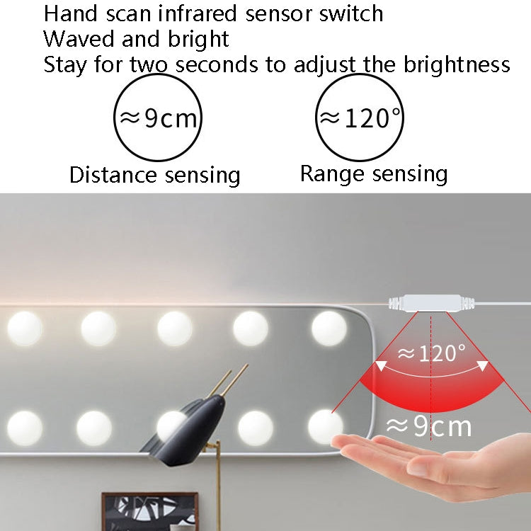 LED Makeup Lamp Mirror Front Beauty Fill Light Hand Sweep Sensation Lamp, Power source: 6 Bulbs - Sensor LED Lights by buy2fix | Online Shopping UK | buy2fix