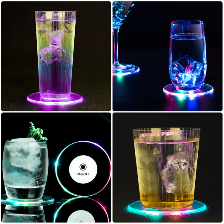 LED Flashing Coaster Bar KTV Cocktail Base Light Luminous Coaster(Upgrade Anti-slip Round Color Light) - Insulation by buy2fix | Online Shopping UK | buy2fix