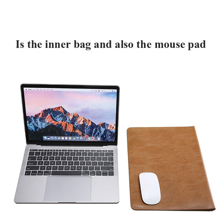 Horizontal Litchi Texture Laptop Bag Liner Bag For MacBook   13 Inch A1708 / 1706/1989 / A2337 / A2338(Liner Bag+Power Bag Golden) - Protective Bags by buy2fix | Online Shopping UK | buy2fix