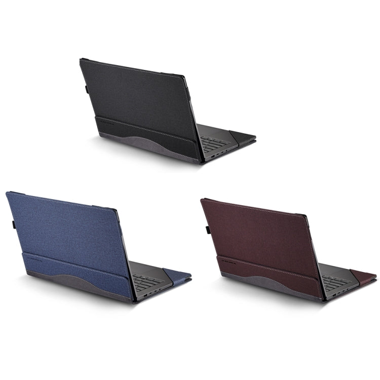 For Samsung Galaxy Book 2 Pro 360 15.6 inch Leather Laptop Anti-Fall Protective Case With Stand(Wine Red) - 15 inch by buy2fix | Online Shopping UK | buy2fix