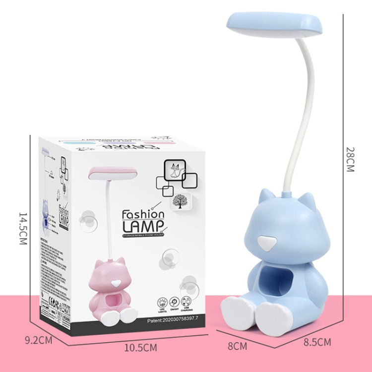 2 PCS FY6601 Cartoon Pen Holder Reading Desk Lamp LED Eye Protection Dormitory Student Bedroom Lamp(Pink) - Desk Lamps by buy2fix | Online Shopping UK | buy2fix