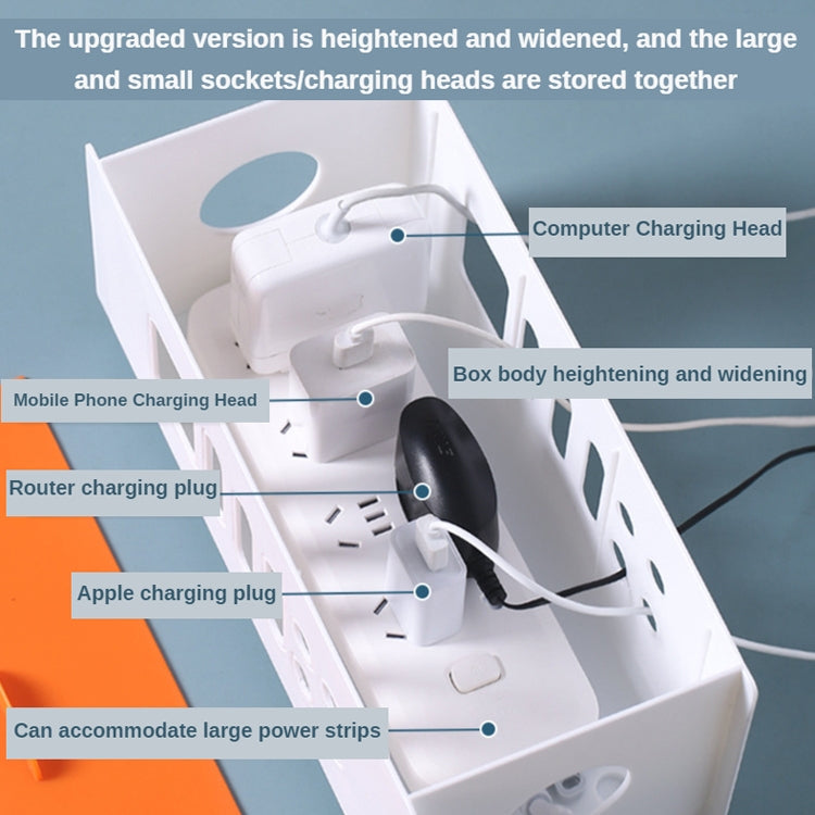 XM009 Plastic Plug-In Electric Wire Storage Box Power Board Wire Clip Box Charger Storage Finishing Box(Ivory White) - Storage Boxes by buy2fix | Online Shopping UK | buy2fix