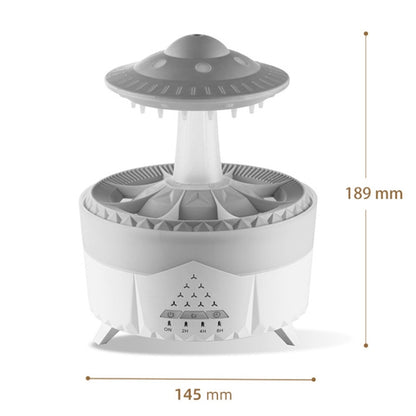 UFO Water Drop Aromatherapy Humidifier Desktop Remote Control Diffuser, Plug: EU Plug(Wood Grain) - Air Purifiers & Accessories by buy2fix | Online Shopping UK | buy2fix