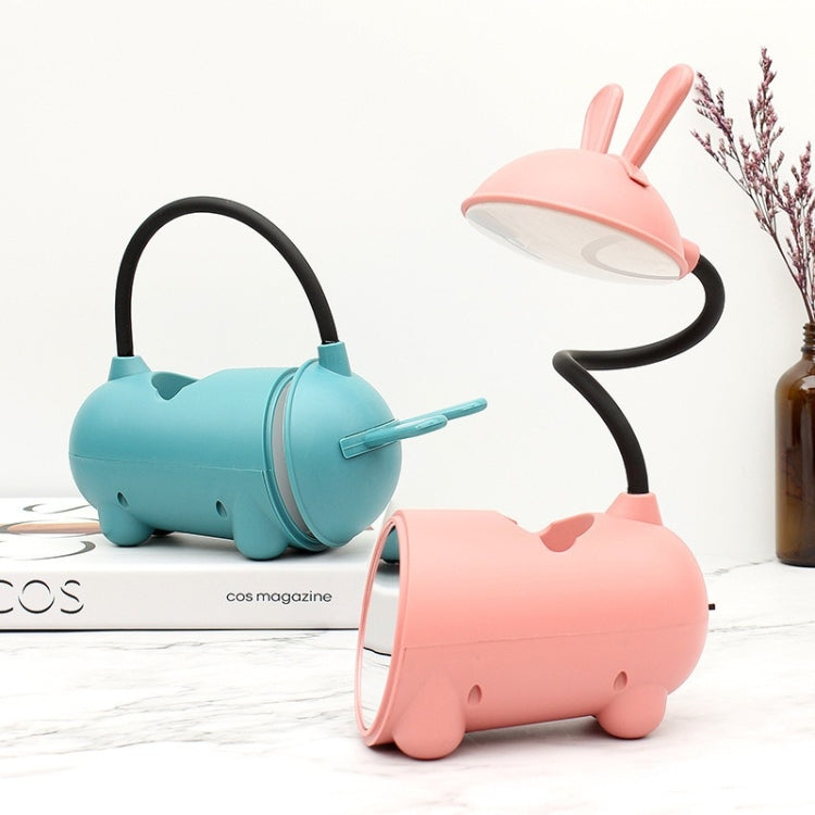 FY003T Small Rabbit USB Charging Desk Lamp with Pen Holder(Dark Blue) - Desk Lamps by buy2fix | Online Shopping UK | buy2fix