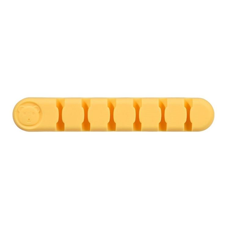 6 Holes Bear Silicone Desktop Data Cable Organizing And Fixing Device(Lemon Yellow) - Cable Organizer by buy2fix | Online Shopping UK | buy2fix