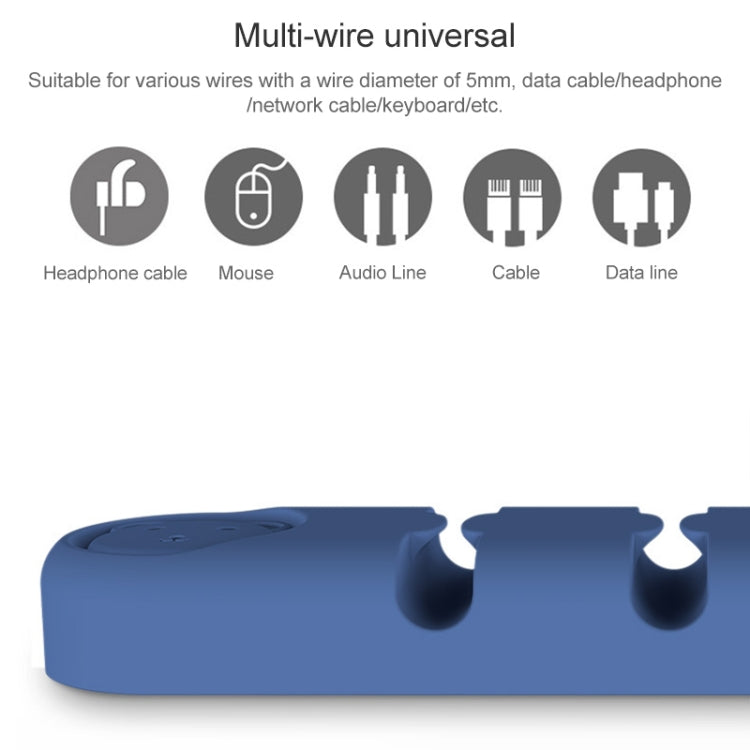 6 Holes Bear Silicone Desktop Data Cable Organizing And Fixing Device(White) - Cable Organizer by buy2fix | Online Shopping UK | buy2fix