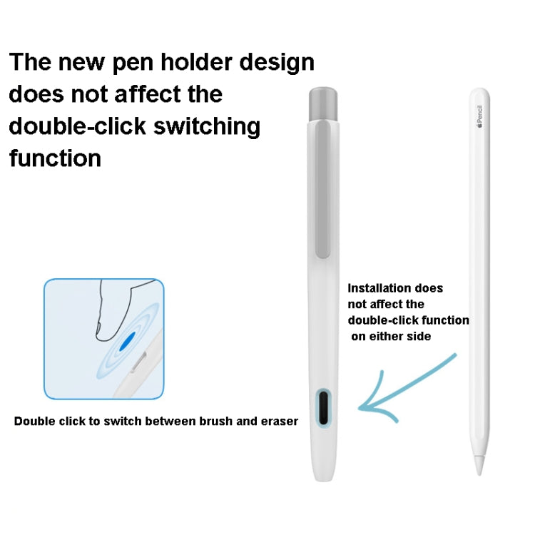 Double-Click Automatic Retractable Stylus Pen Case For Apple Pencil 2(Blue) - Pencil Accessories by buy2fix | Online Shopping UK | buy2fix